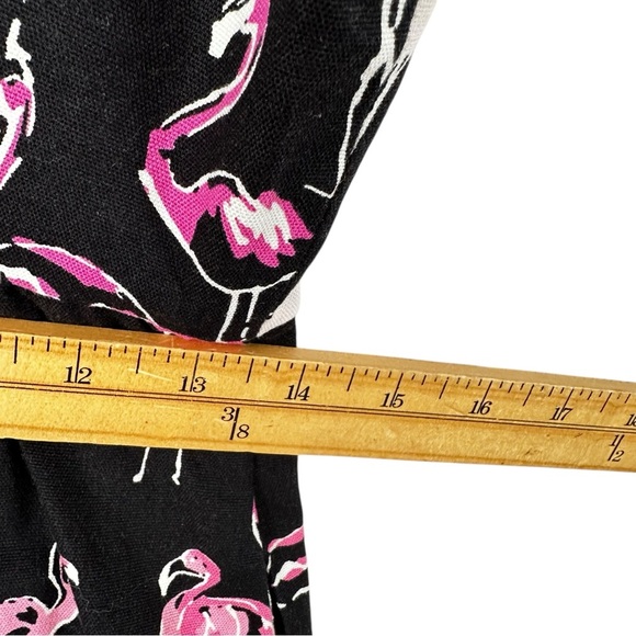 Crown & Ivy Flamingo Fit Flare Dress Size 4 Black Pink Preppy Coastal Style - Picture 14 of 14